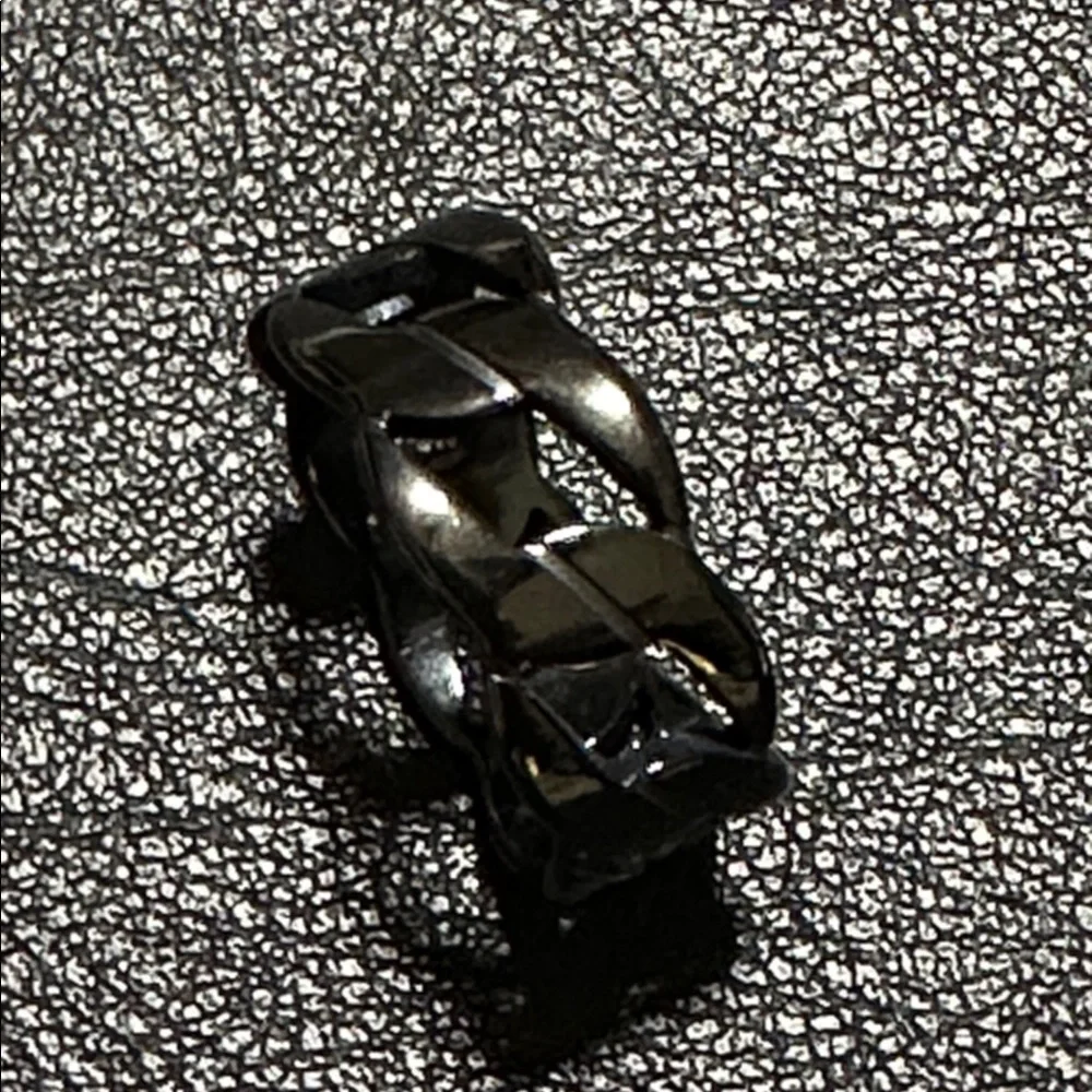 Black Urban Style Chain Link Stainless Steel Ring
